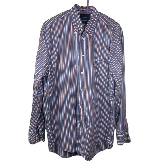 Faconnable Men’s Dress Shirt Striped Size L Button Down Front Pocket Cot… - Picture 2 of 12